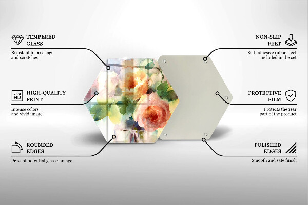 Kitchen worktop protector Painted flowers