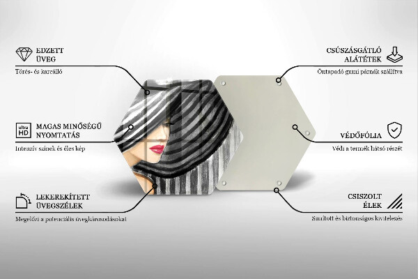 Kitchen worktop protector A woman in a hat