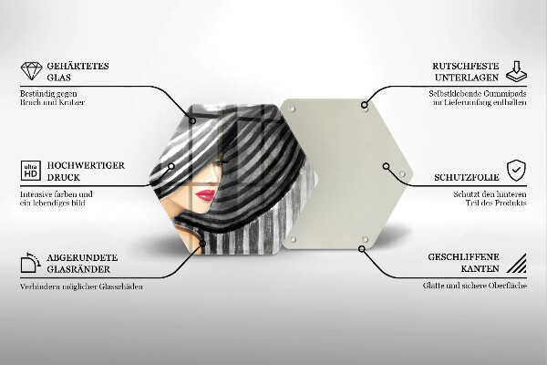 Kitchen worktop protector A woman in a hat