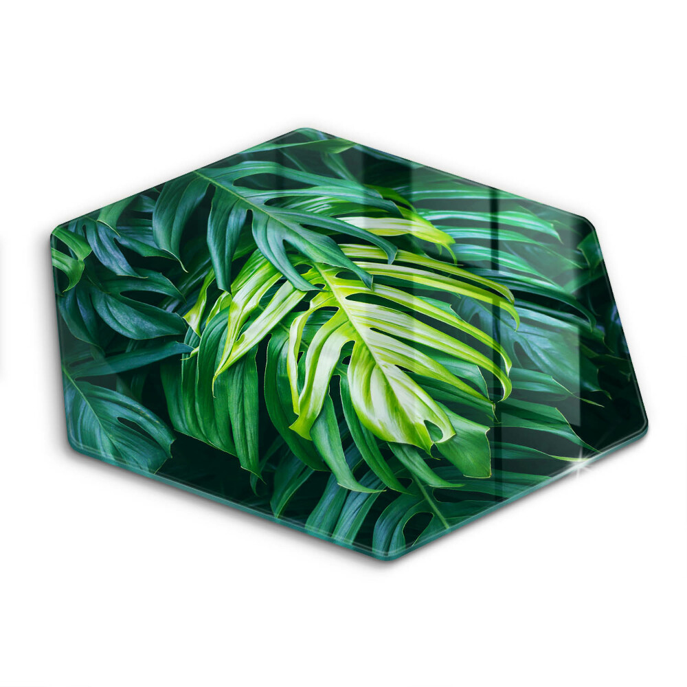 Kitchen worktop protector Monstera wild leaves