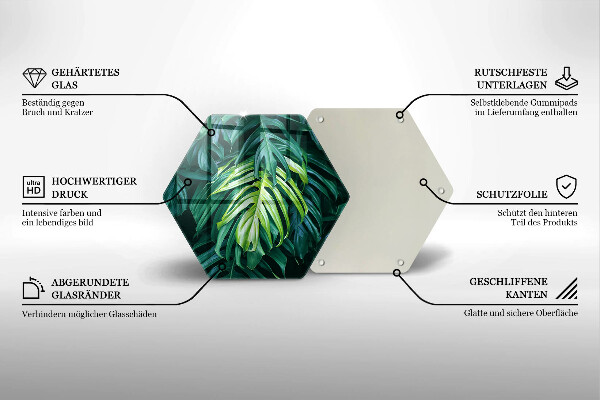 Kitchen worktop protector Monstera wild leaves