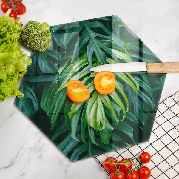 Kitchen worktop protector Monstera wild leaves