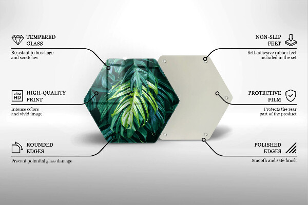 Kitchen worktop protector Monstera wild leaves