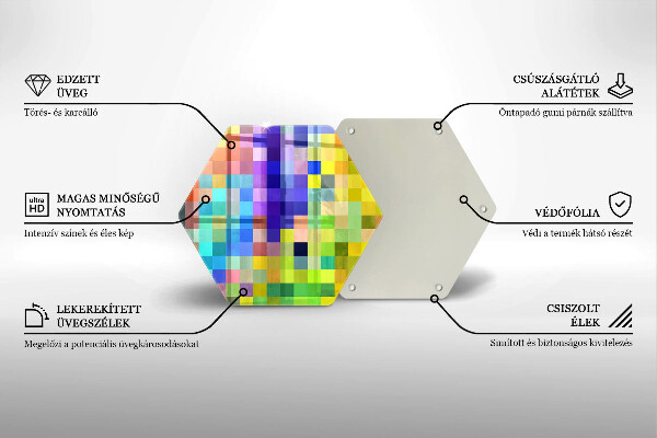 Kitchen worktop protector Colorful squares pixels