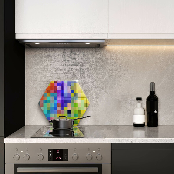 Kitchen worktop protector Colorful squares pixels