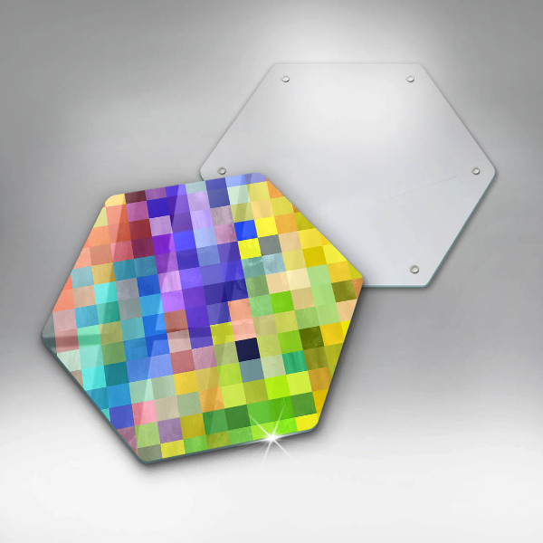 Kitchen worktop protector Colorful squares pixels