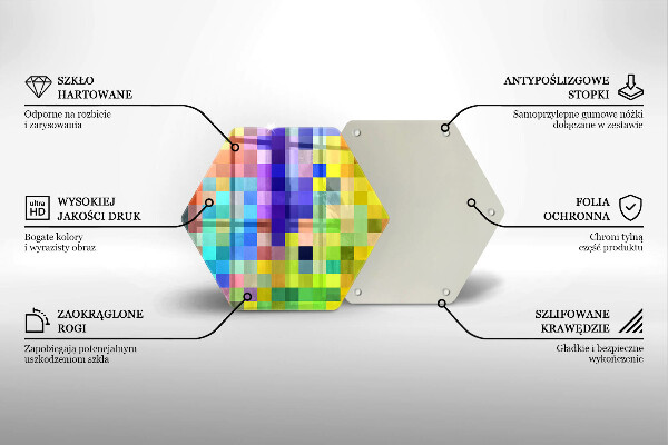 Kitchen worktop protector Colorful squares pixels