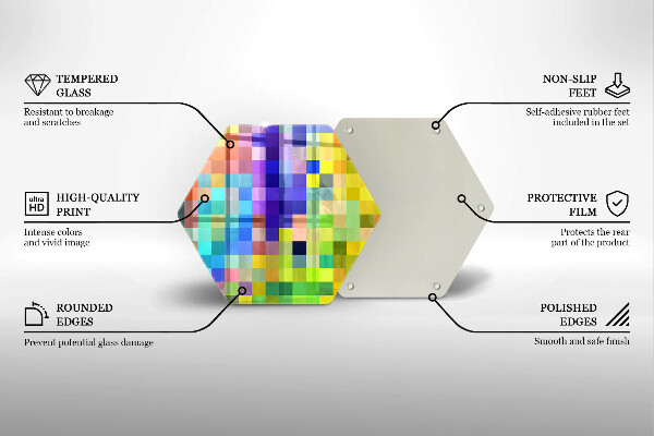 Kitchen worktop protector Colorful squares pixels