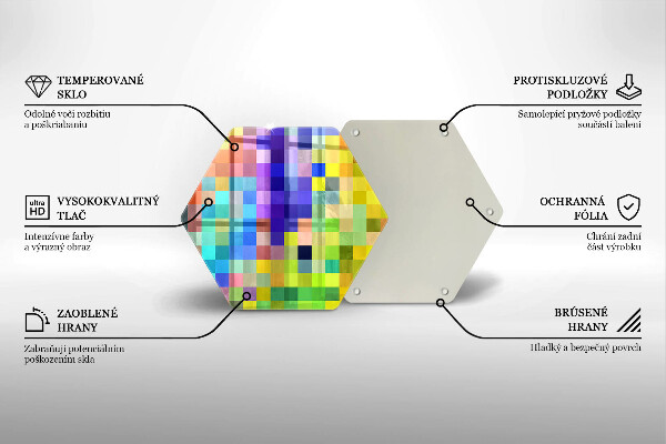 Kitchen worktop protector Colorful squares pixels