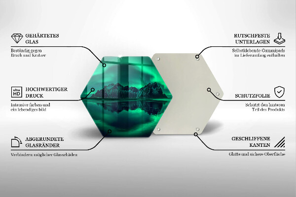 Kitchen worktop protector Landscape of the aurora polar