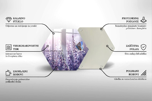 Kitchen worktop protector Field flowers and butterfly