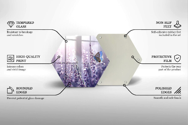 Kitchen worktop protector Field flowers and butterfly