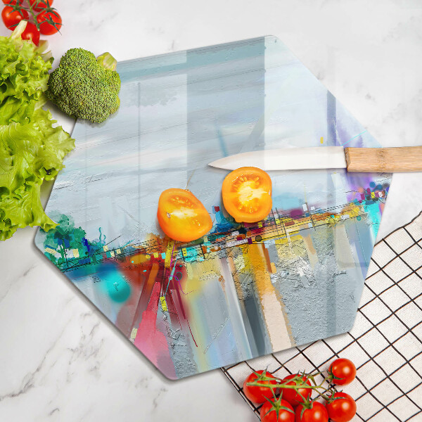 Glass chopping board Painted abstraction