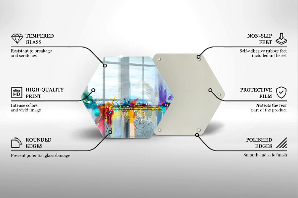 Glass chopping board Painted abstraction