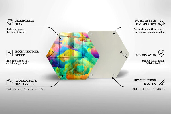 Glass chopping board Colorful abstraction