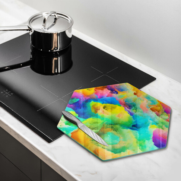 Glass chopping board Colorful abstraction