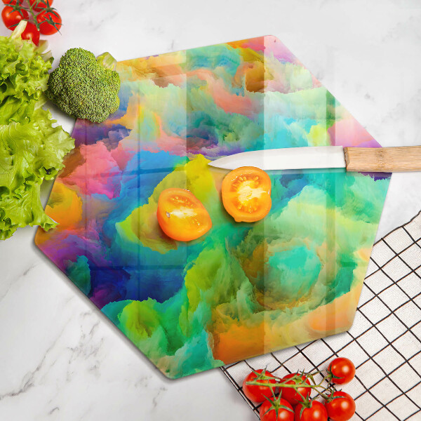 Glass chopping board Colorful abstraction