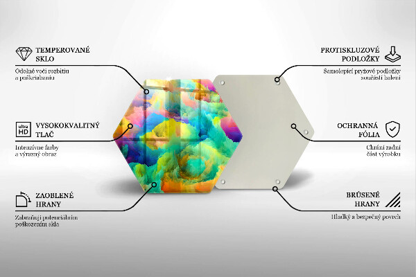 Glass chopping board Colorful abstraction