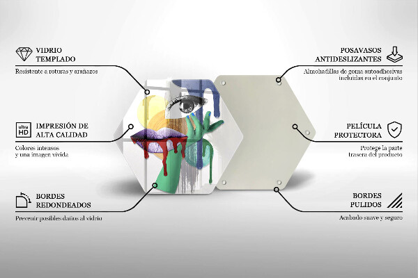 Glass chopping board An abstract art collage