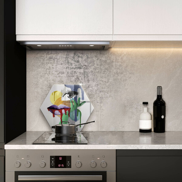 Glass chopping board An abstract art collage