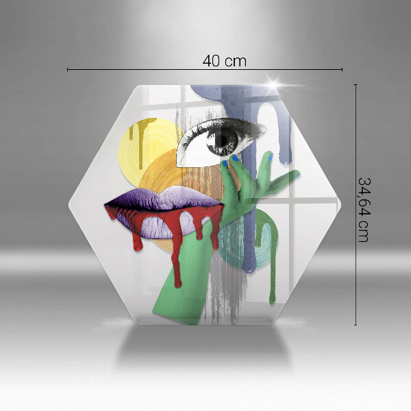 Glass chopping board An abstract art collage