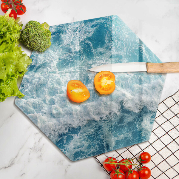 Glass chopping board Water sea waves