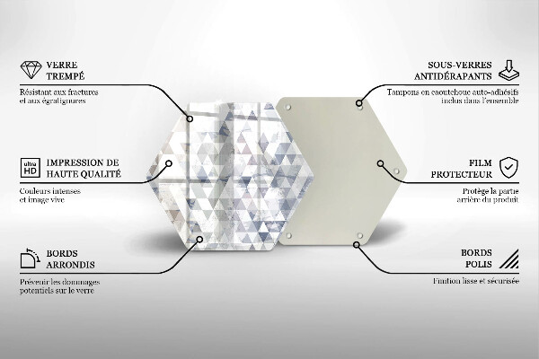 Glass chopping board Triangle pattern