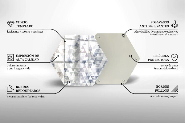 Glass chopping board Triangle pattern