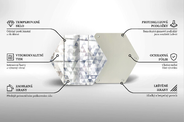 Glass chopping board Triangle pattern