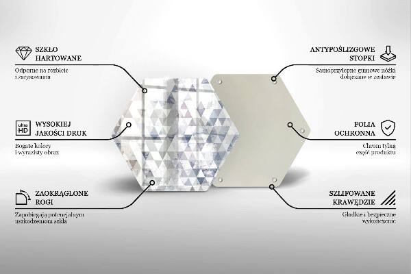 Glass chopping board Triangle pattern