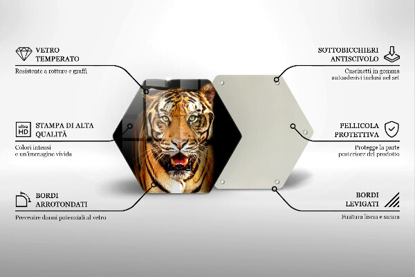 Glass chopping board Wild animal tiger