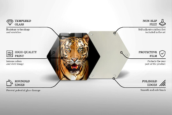 Glass chopping board Wild animal tiger