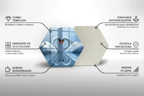 Chopping board Two swans heart