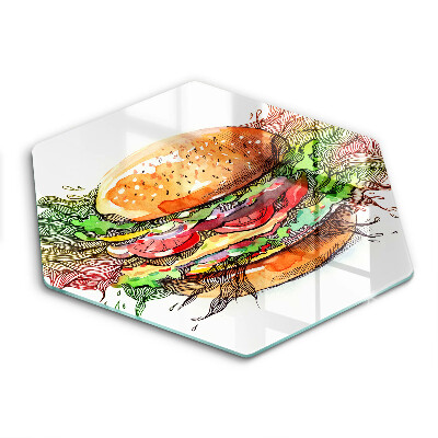 Chopping board Drawing hamburger