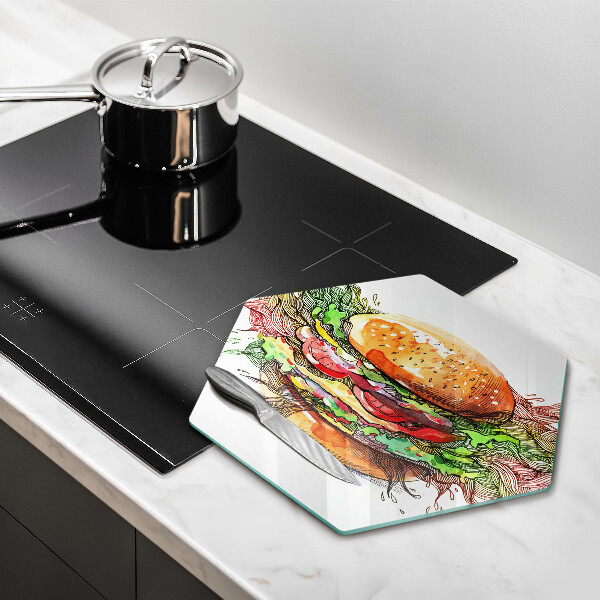 Chopping board Drawing hamburger