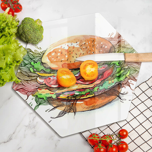 Chopping board Drawing hamburger
