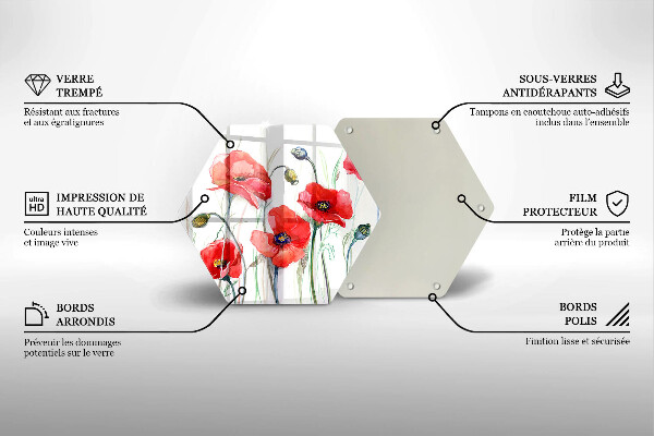 Chopping board Red flowers