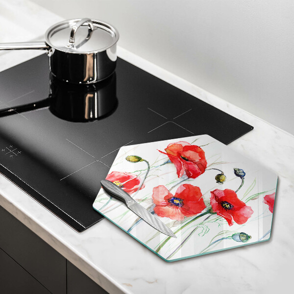 Chopping board Red flowers
