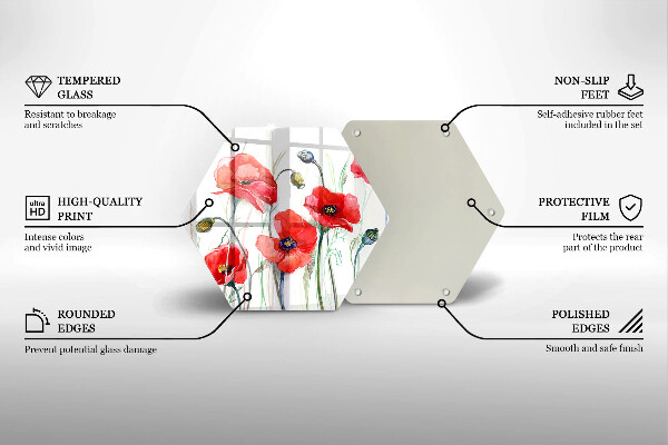 Chopping board Red flowers