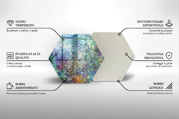 Chopping board Colorful abstraction of the line