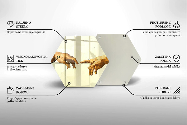 Kitchen worktop protector Creation of Adam hands