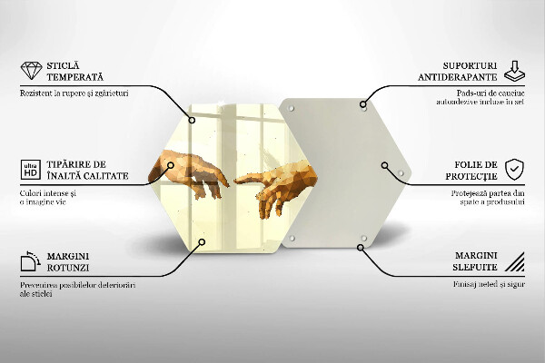 Kitchen worktop protector Creation of Adam hands