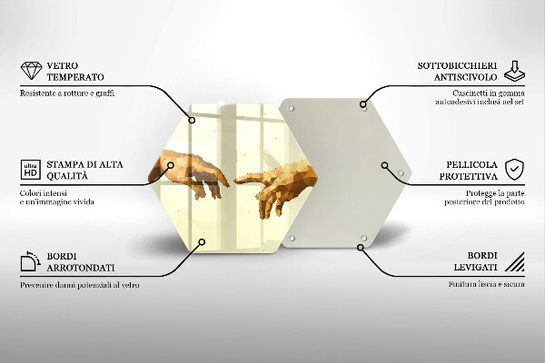 Kitchen worktop protector Creation of Adam hands