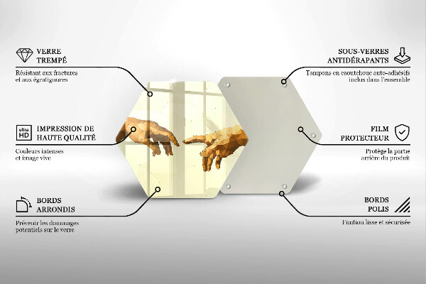 Kitchen worktop protector Creation of Adam hands