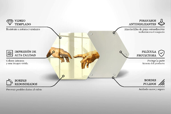 Kitchen worktop protector Creation of Adam hands