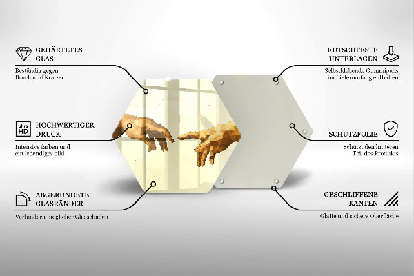 Kitchen worktop protector Creation of Adam hands