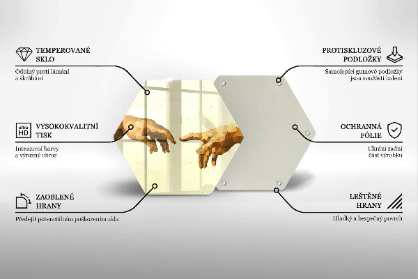 Kitchen worktop protector Creation of Adam hands