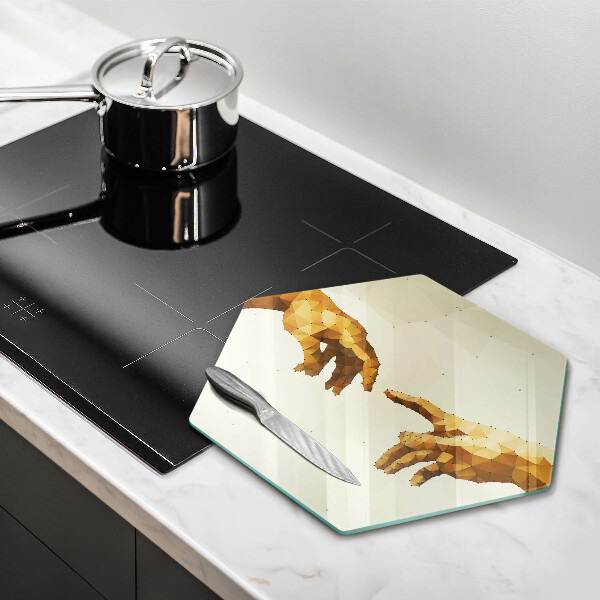 Kitchen worktop protector Creation of Adam hands