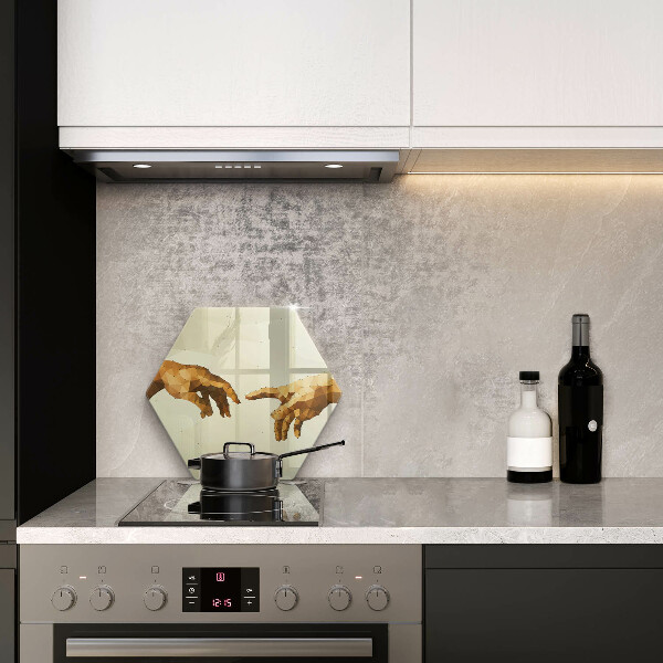 Kitchen worktop protector Creation of Adam hands