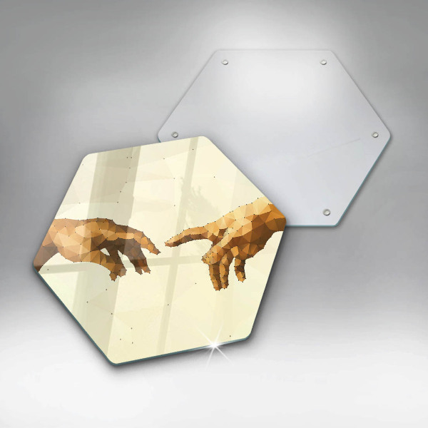 Kitchen worktop protector Creation of Adam hands